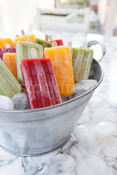 Eigengemaakt ijs bevroren smaken vruchten Stockfoto © BarbaraNeveu