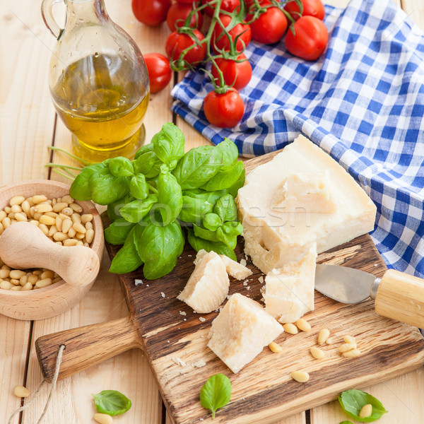 Ingredients for fresh pesto Stock photo © BarbaraNeveu