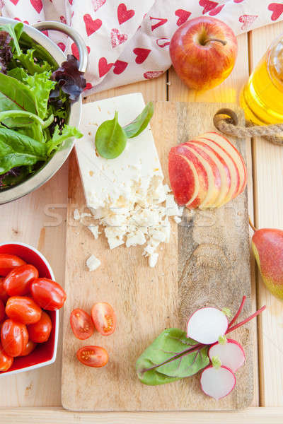 Preparing salad with fresh ingredients Stock photo © BarbaraNeveu