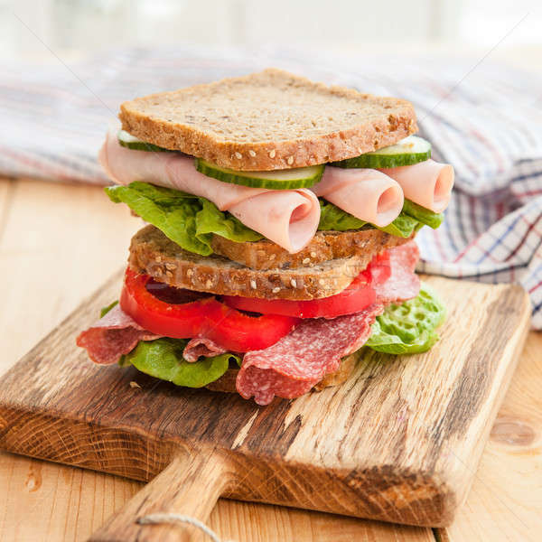 Panini prosciutto salame pane sandwich Foto d'archivio © BarbaraNeveu