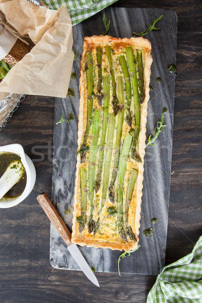 Quiche with green asparagus Stock photo © BarbaraNeveu