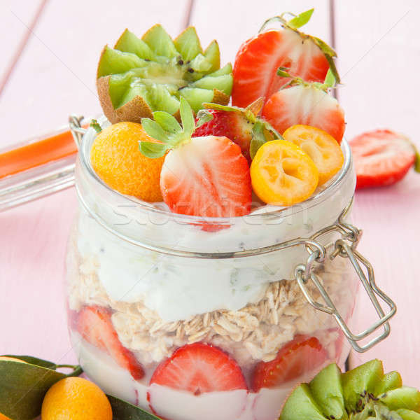 Porridge with fruits and yogurt Stock photo © BarbaraNeveu