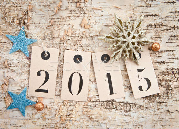 2015 on rustic wooden background Stock photo © BarbaraNeveu