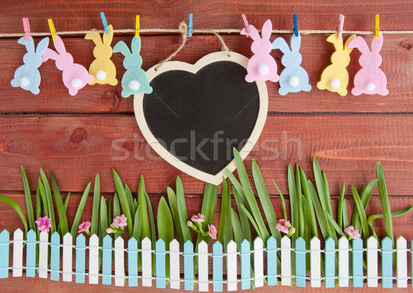 Alegre decoración Pascua rústico hierba Foto stock © BarbaraNeveu