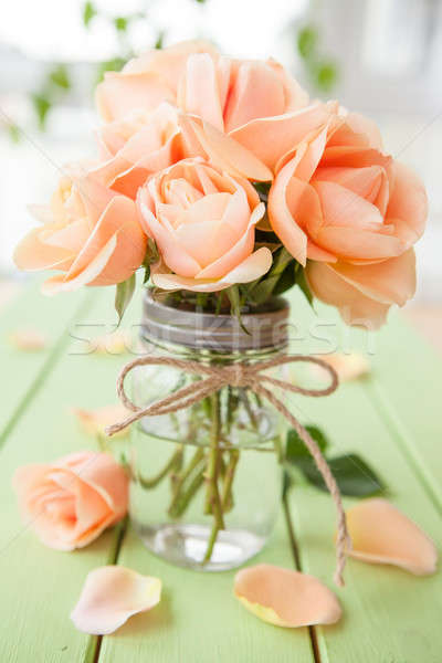 Fraîches rose roses rustique bois fleur [[stock_photo]] © BarbaraNeveu