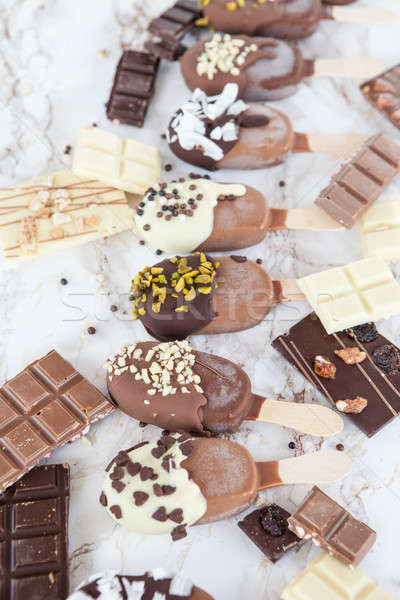 Frozen popsicles with chocolate Stock photo © BarbaraNeveu