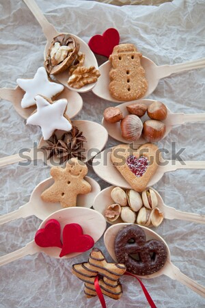 Różny cookie orzechy christmas czekolady candy Zdjęcia stock © BarbaraNeveu