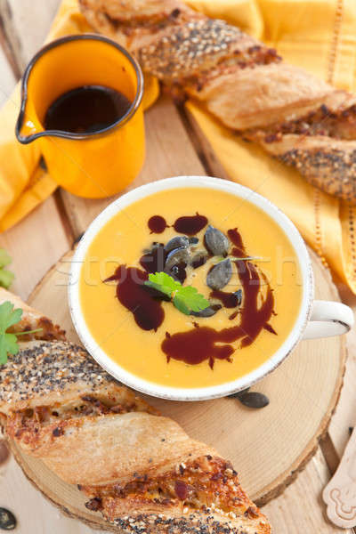 Stock photo: Homemade pumpkin soup