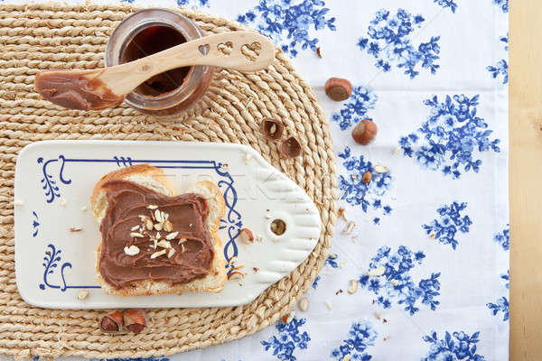 Brioche with homemade chocolate spread Stock photo © BarbaraNeveu