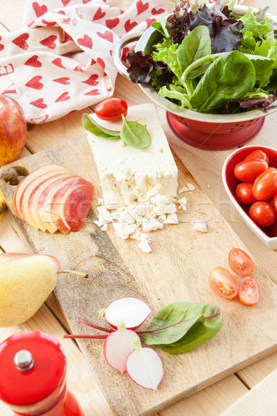 Preparing salad with fresh ingredients Stock photo © BarbaraNeveu