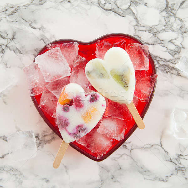 Ev yapımı dondurulmuş yoğurt taze meyve gıda Stok fotoğraf © BarbaraNeveu
