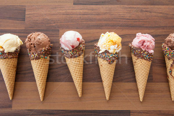 Ice cream in waffle cones Stock photo © BarbaraNeveu