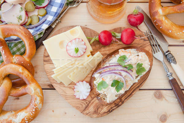 Rustic cheese platter Stock photo © BarbaraNeveu