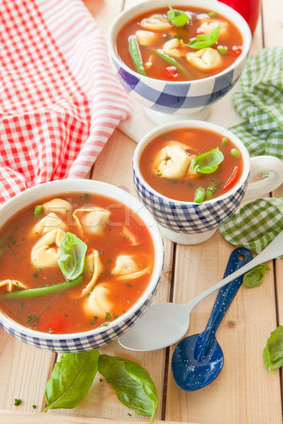 Rustikal Tomatensuppe heißen Suppe frischen hellen Stock foto © BarbaraNeveu