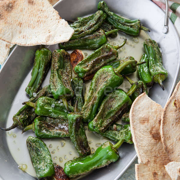 Stockfoto: Spaans · paprika · groene · olijfolie · zeezout