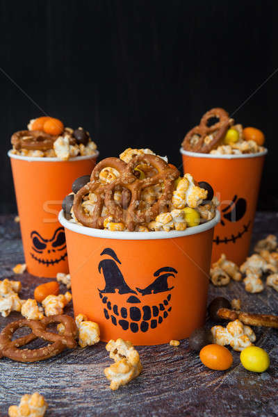 Salty Popcorn for Halloween Stock photo © BarbaraNeveu