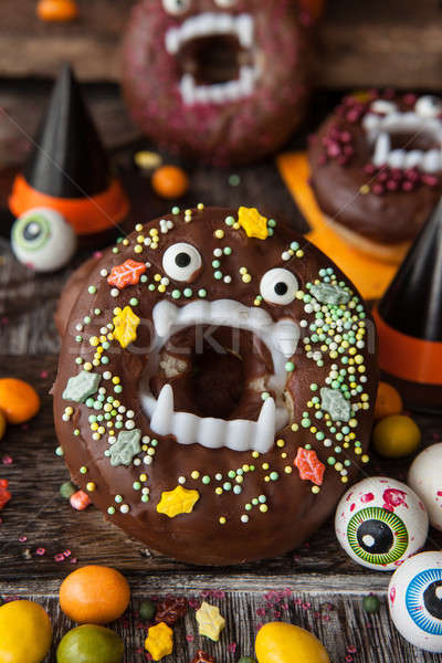 Scary Halloween donuts Stock photo © BarbaraNeveu