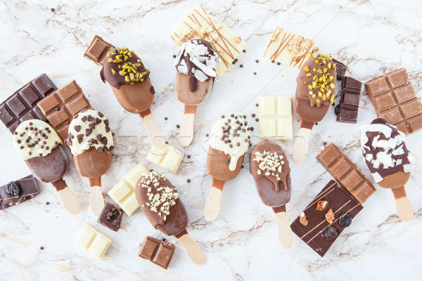 Frozen popsicles with chocolate Stock photo © BarbaraNeveu