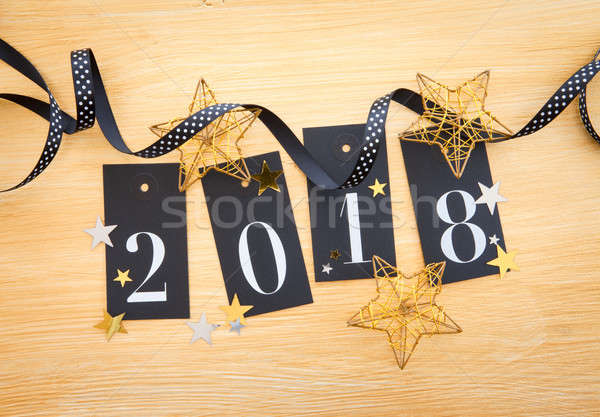 2018 with glittery decoration Stock photo © BarbaraNeveu