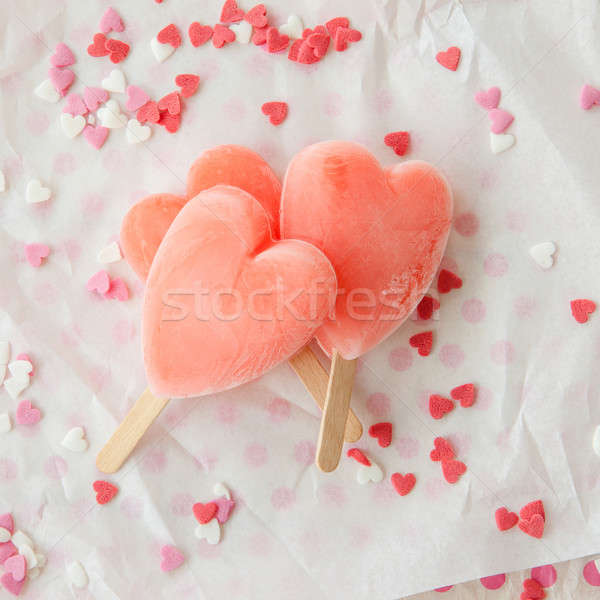 Ice cream pops in heart shape Stock photo © BarbaraNeveu