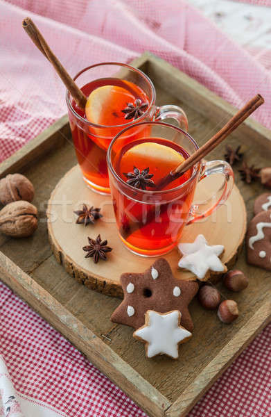 商業照片: 熱 · 甜酒 · 蘋果 · 香料 · 喝 · 茶