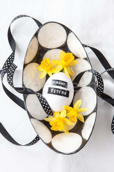Chicken egg with easter greeting Stock photo © BarbaraNeveu