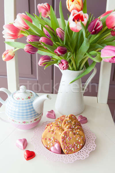 Sugar cookies with heart sprinkles Stock photo © BarbaraNeveu