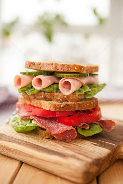 Panini prosciutto salame pane sandwich Foto d'archivio © BarbaraNeveu