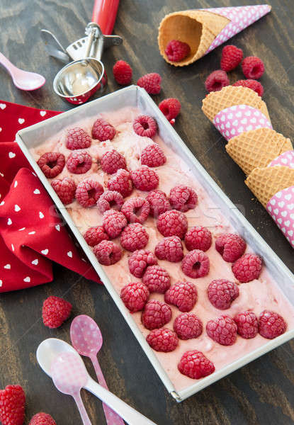 Homemade raspberry ice cream Stock photo © BarbaraNeveu