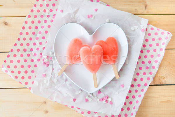 Ice cream pops in heart shape Stock photo © BarbaraNeveu