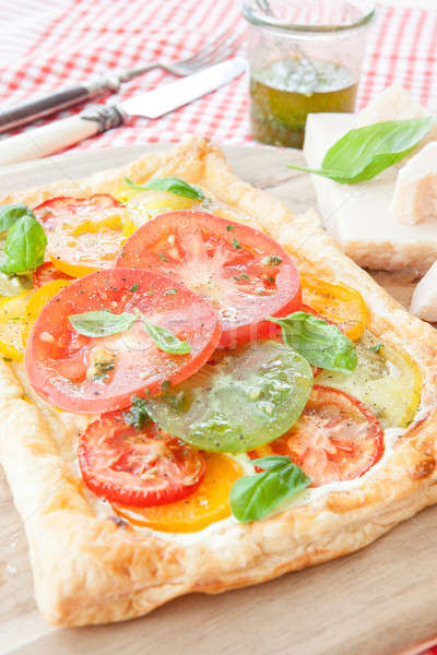 Homemade puff pastry with fresh tomatoes Stock photo © BarbaraNeveu