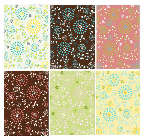 Set floreale illustrazione diverso texture abstract Foto d'archivio © BarbaRie