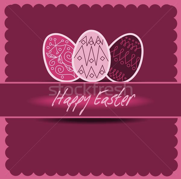 Buona pasqua illustrazione carta Pasqua cartolina easter eggs Foto d'archivio © BarbaRie