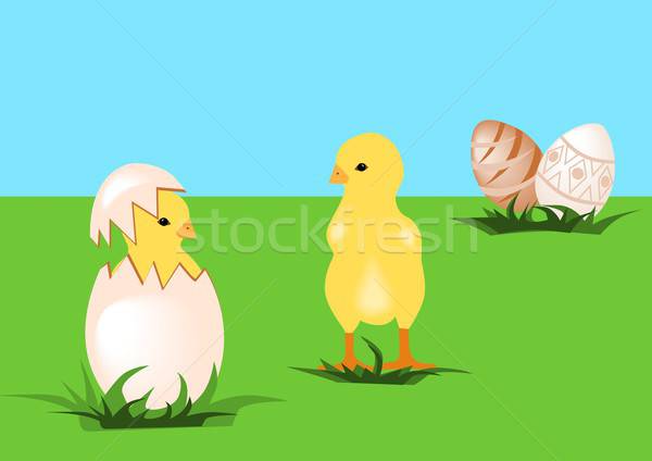 Pasqua pulcini illustrazione easter eggs Foto d'archivio © BarbaRie