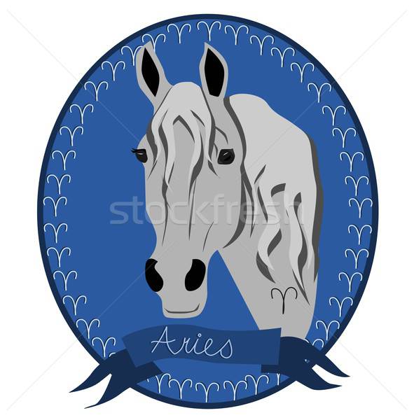 Horse zodiac - Aries Stock photo © BarbaRie
