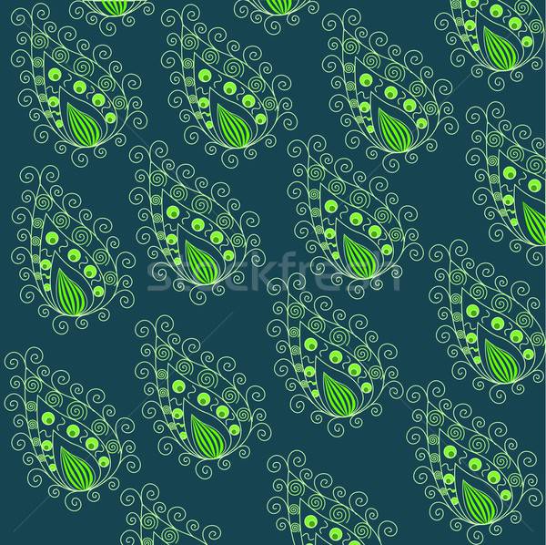 Pattern illustrazione abstract verde ornamenti fiore Foto d'archivio © BarbaRie