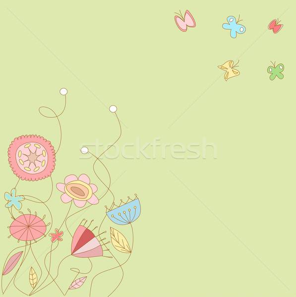Floreale pattern illustrazione fiori foglie fiore Foto d'archivio © BarbaRie