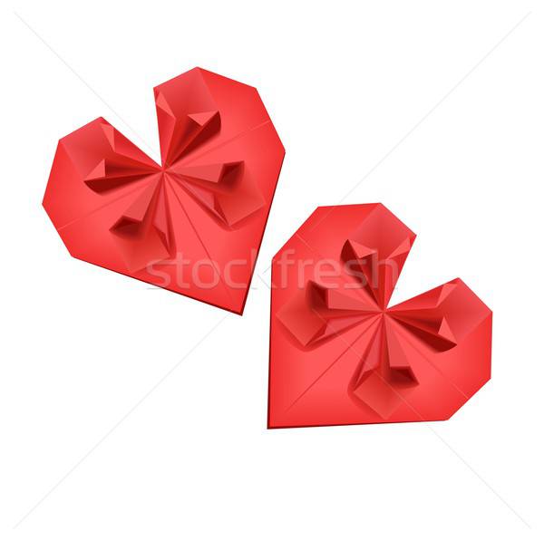Origami cuori illustrazione bianco cuore puzzle Foto d'archivio © BarbaRie