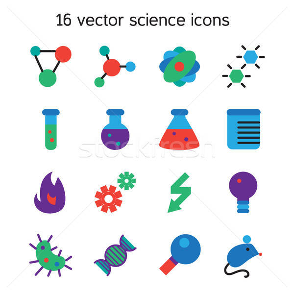 Science set icons Stock photo © barsrsind