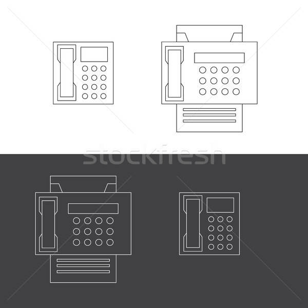 Telephone and fax icons Stock photo © barsrsind