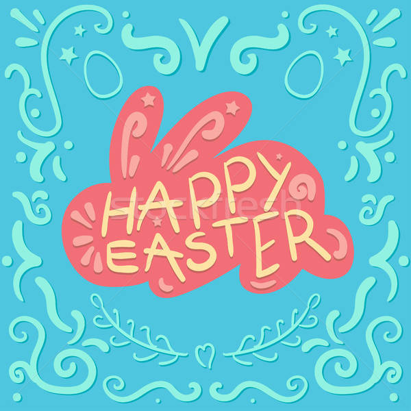 Klasszikus kellemes húsvétot nyúl vektor terv háttér Stock fotó © barsrsind