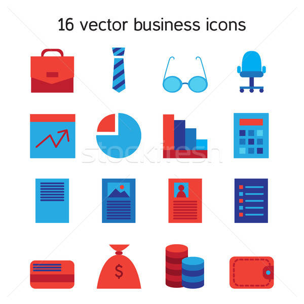 Business icons set Stock photo © barsrsind
