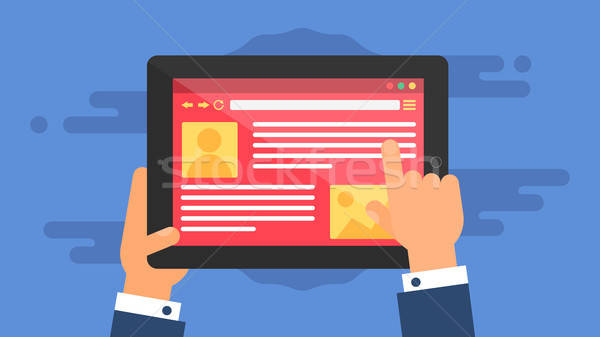 Web Template of Tablet Site or Article Form Stock photo © barsrsind