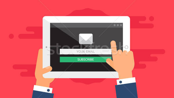 Web Template of Tablet Email Form Stock photo © barsrsind
