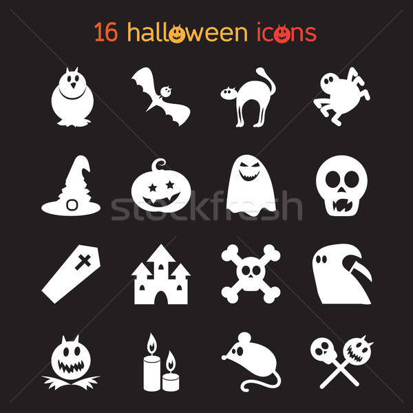 Halloween icons set Stock photo © barsrsind