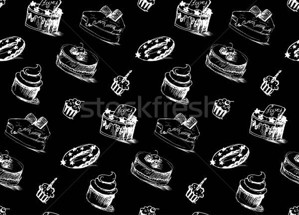 Lezzetli kekler krem gıda fırın Stok fotoğraf © barsrsind