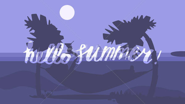 Hello Summer Lettering Stock photo © barsrsind