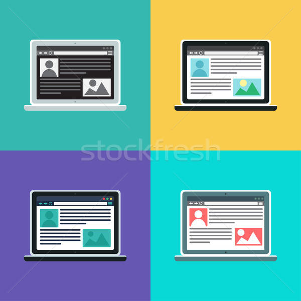 Web Template of Computer Site or Article Form Stock photo © barsrsind