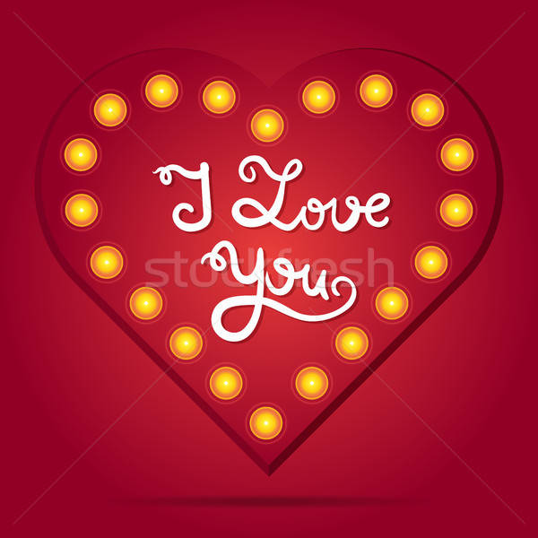Valentijn bruiloft liefde kaart retro hart Stockfoto © barsrsind