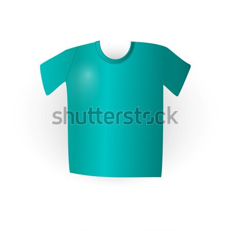 Stock photo: Blue t-shirt on white in vector, eps